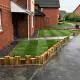 Railway sleeper garden wall transformation house in gloucester