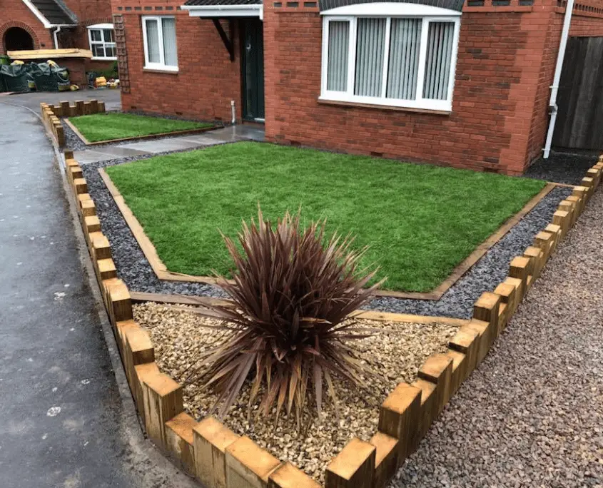 New front garden with stone flowerbeds Gloucester