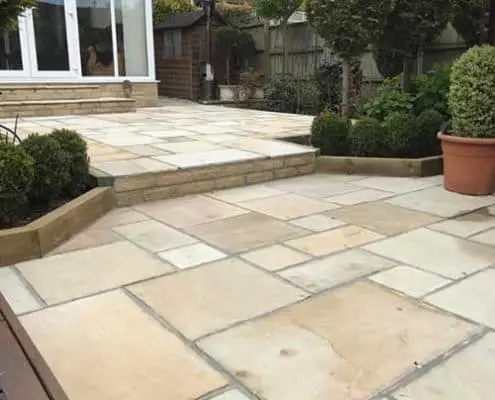 RearPatioGardenConversion Rear garden transformation Cheltenham R lugg landscaping and gardening services